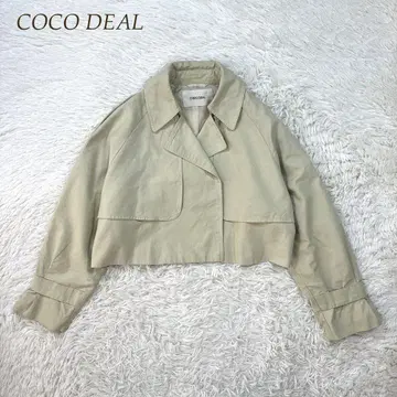 COCO DEAL 베이지 숏 트렌치 코트
