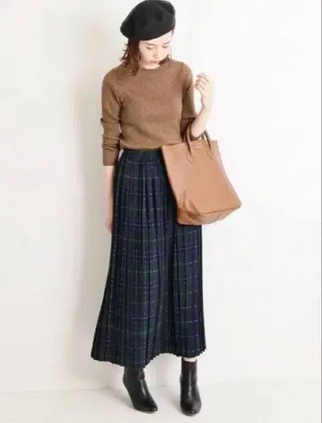 IENA 체크 플리츠 스커트 새상품급