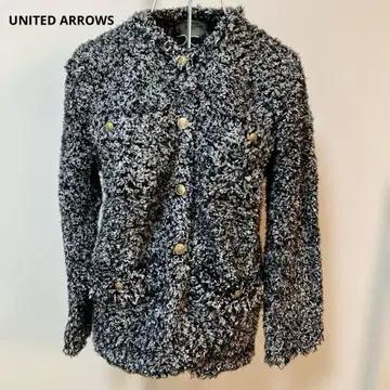 UNITED ARROWS 노카라 자켓 화이트/블랙