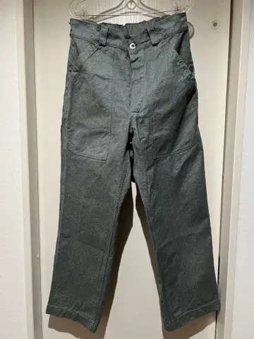 스위스군 그린 데님 워크 팬츠 빈티지