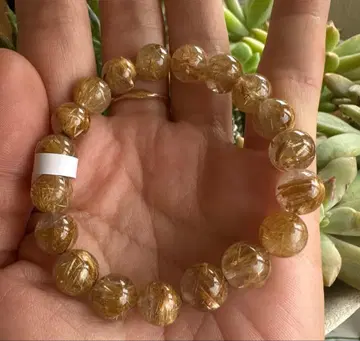 고 등급 골드 타이틴 루틸 9m 팔찌