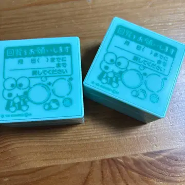 산리오 메모 스탬프 투명 그린 컬러