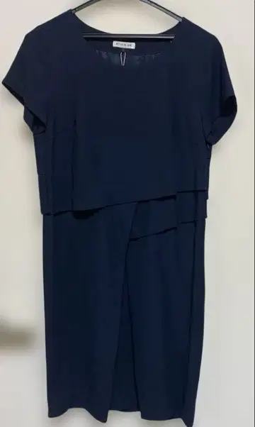 STYLE ME 네이비 무릎 기장 원피스 반팔 프렌치 슬리브 M 샘플
