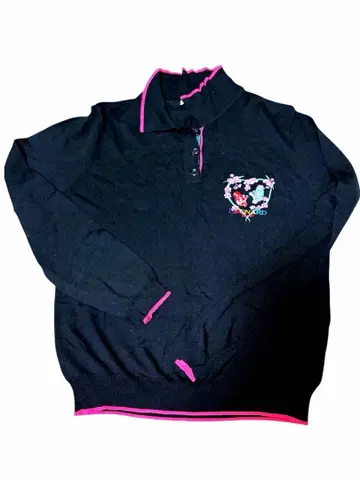 레오나르 니트 폴로 스웨터 사이즈 42 블랙