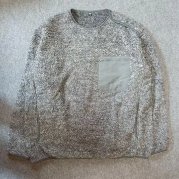 완판템 XL 유니클로 퍼리 플리스 풀오버 그레이