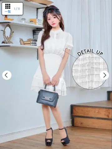 DAZZY 프릴 미니 원피스 화이트 FREE 택 포함 미사용 새상품