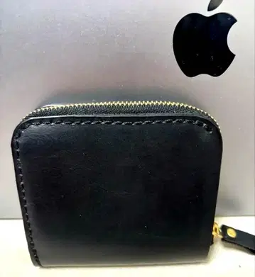 HERZ 블랙 가죽 지퍼식 접이식 지갑