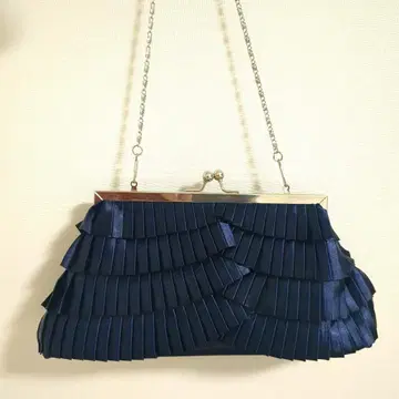 네이비 프릴 디자인 파티 백