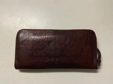 genten 천연 가죽 장지갑 다크 브라운