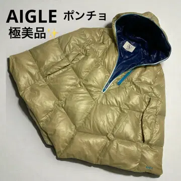 컨디션 최상 AIGLE 후드 부착 다운 자켓 판초