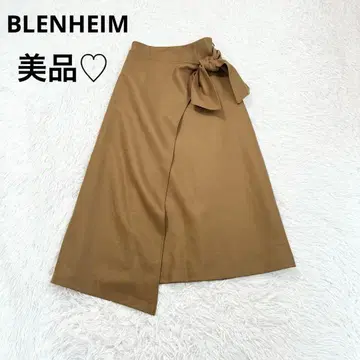 새상품급 BLENHEIM 울 랩스커트 롱스커트 베이지 잡지 게재품