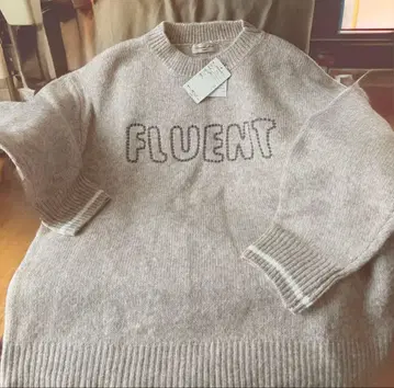 Samansa Mos2 베이지 FLUENT 스웨터 프리 사이즈