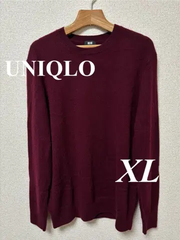[ UNIQLO ] 새상품급 캐시미어 크루넥 스웨터 XL 와인 완판템