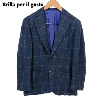 새상품급 브리라 페르 일 구스토 실크 마 혼방 테일러드 자켓 46 네이비