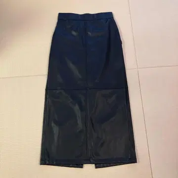 두클라쎄 롱 타이트 스커트 인조 가죽