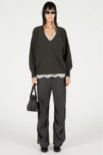 PRANK PROJECT 헴턱 드레이프 팬츠 그레이