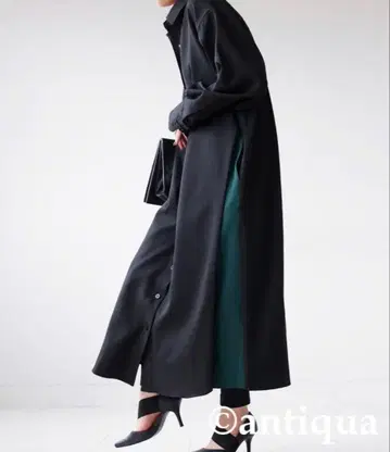 안티카 사이드 턱 배색 원피스