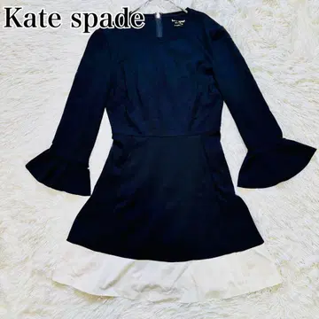 Kate Spade 현행 모델 컬러 블록 벨 슬리브 폰테 드레스 S