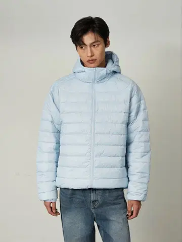 P.I.N.O. 라이트 타입 후드 패딩 - 스카이블루