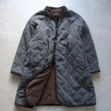 미즈이로인 울 블렌드 체크 퀼팅 자켓