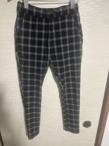 RTEG 블랙/화이트 체크 스키니 팬츠 S