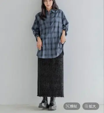 LOWRYS FARM 샤이니 벨로아 타이트 스커트