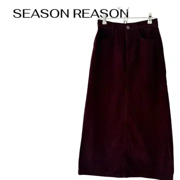 SEASON REASON 면 롱 타이트 스커트 코듀로이