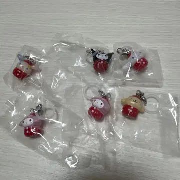 산리오 딸기 메지루시 액세서리 캡슐 토이 6개 세트