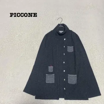 DE0016 [피코네] 니트 [40] 레이어드 스타일 로고 버튼 터틀넥