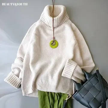 뷰티 앤 유스 터틀넥 울 스웨터 울 100%