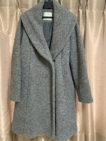 그레이 울 혼방 코트