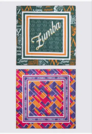 정품 새상품 Zumba 반다나 스카프 2개 세트