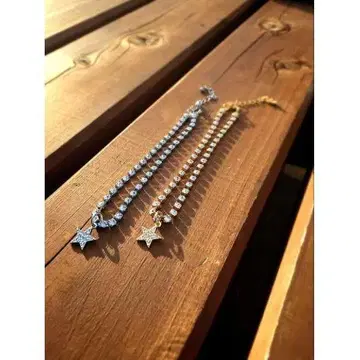 페어 선물로 커플 스타 발찌 골드 실버