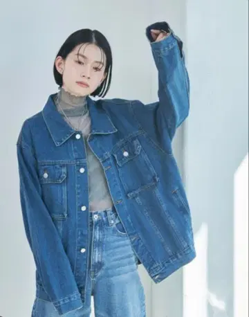 [ 새상품급 ] Shelly island 빅 실루엣 데님 자켓 F