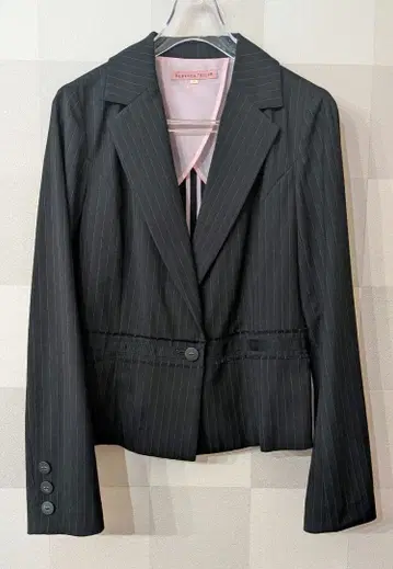 레베카 테일러 테일러드 자켓 스트라이프 블랙