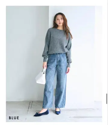 베이스먼트 온라인 스트레이트 배기 데님 팬츠