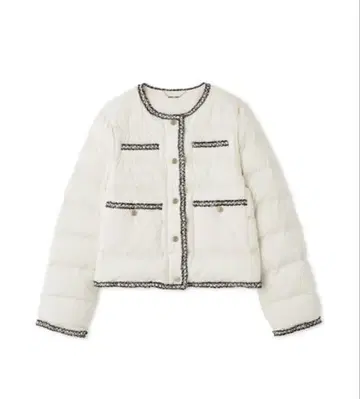 셀포드 트리밍 디자인 퀼팅 자켓