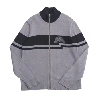 그레이 집업 니트 스웨터