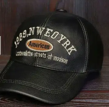 레어 1989.NWEOYRK 자수 야구 모자 가죽 캡 고품질