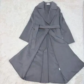 PLST 그레이 롱 코트 벨트 포함
