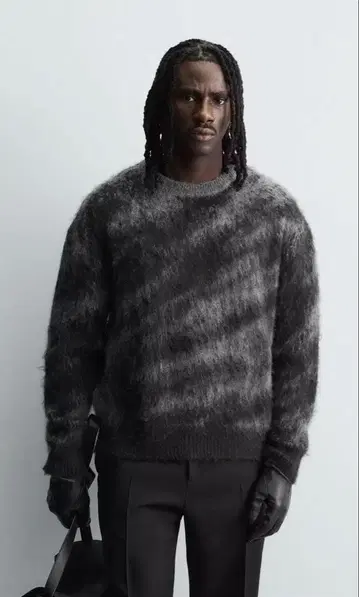 ZARA (남성용) 브러쉬드 자카드 스웨터 M 사이즈