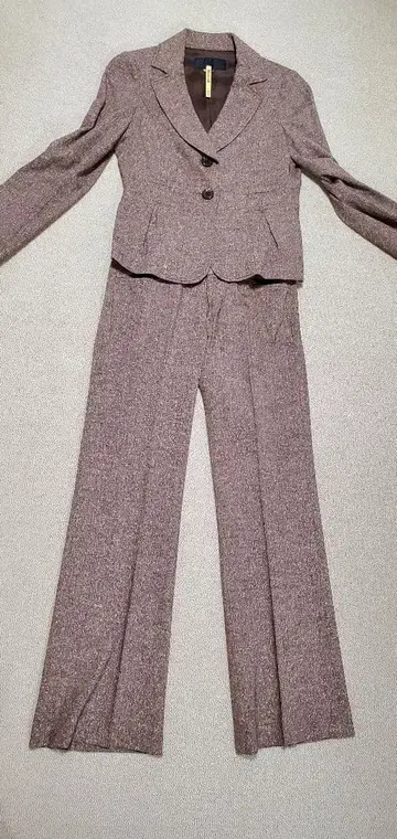 프라질 브라운 울 혼방 수트 셋업 38 사이즈