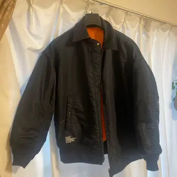 FreeSincer MA-1 자켓 블랙 오렌지 안감