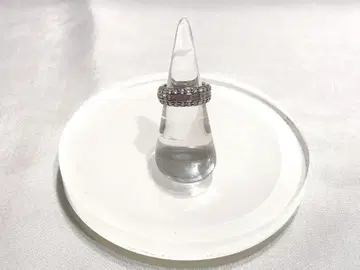 실버 핑크 스톤 이중 반지