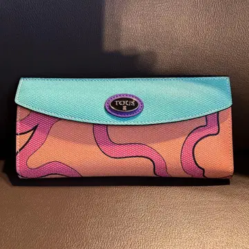 TOUS 장지갑 핑크 스카이블루 디자인