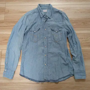 BLUE BLUE 웨스턴 샴브레이 셔츠 스냅 버튼