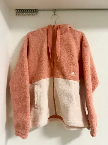 adidas 플리스 자켓 핑크 후드티