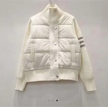 amood 니트 다운 화이트 아우터