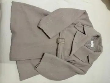 하프 샤기 코트 라이트 그레이 벨트 포함