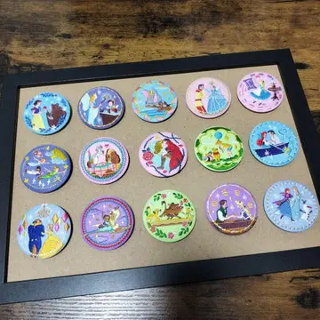 디즈니 자수 캔뱃지 전 15종 컴플리트